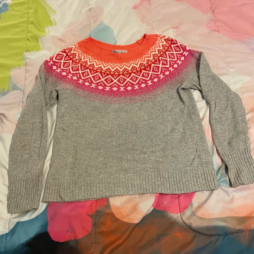 Gap Grey Fairisle Sweater - Small/Tall